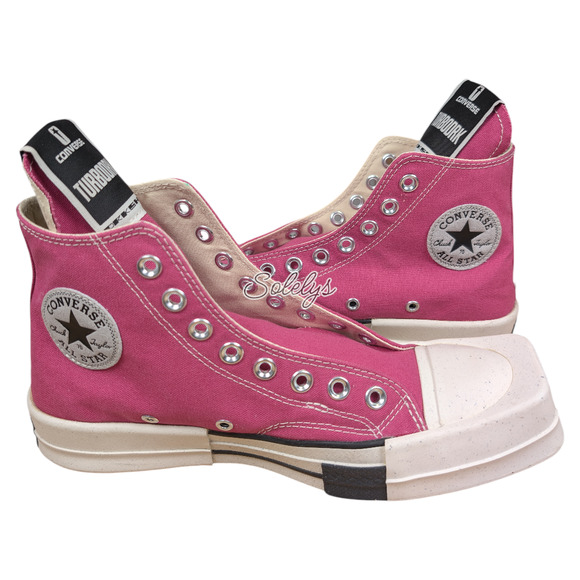Converse x Rick Owens DRKSHDW TURBODRK Chuck 70 Hi Laceless Pink White Sneaker 9 - Picture 11 of 11